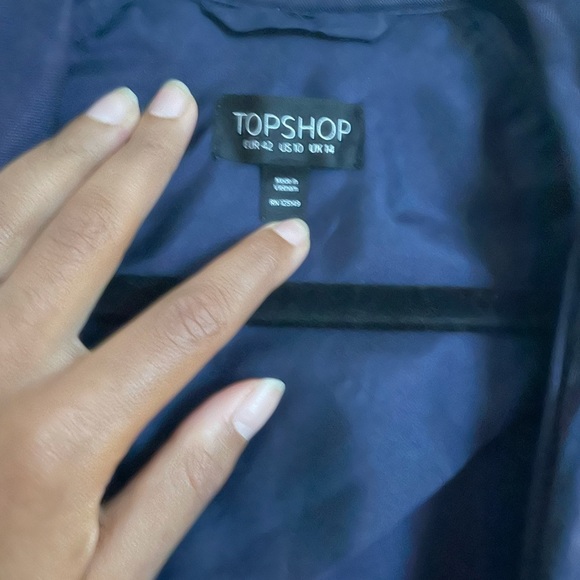 TOPSHOP | Oversized Navy Blue Trench | Size 10 - Picture 13 of 13